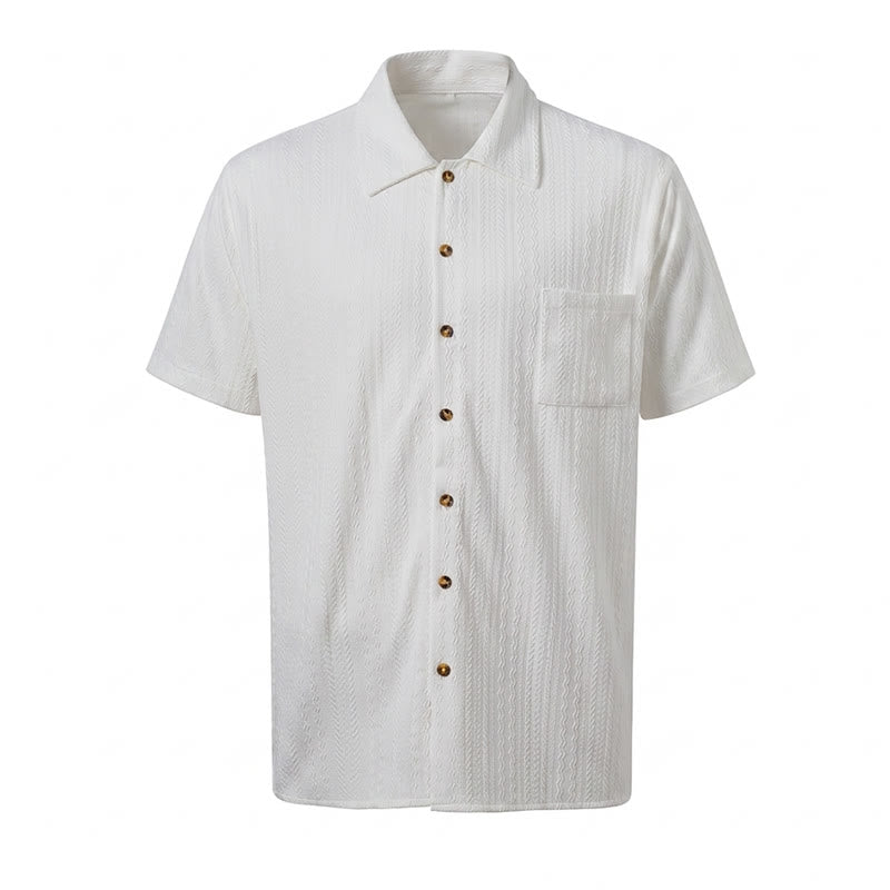 Weißes, strukturiertes Jacquard-Hemd für Resortmode - image 10