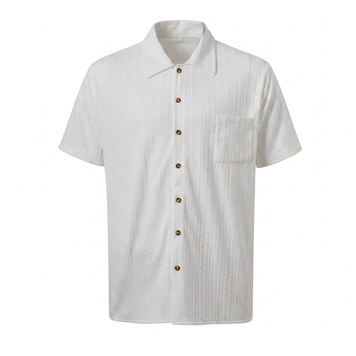 Weißes, strukturiertes Jacquard-Hemd für Resortmode - image 10