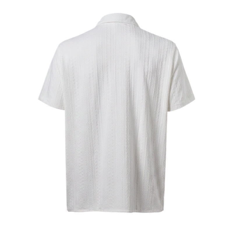 Weißes, strukturiertes Jacquard-Hemd für Resortmode - image 11