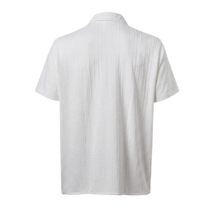 Weißes, strukturiertes Jacquard-Hemd für Resortmode - image 11