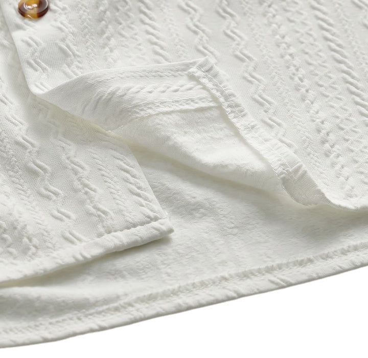 Weißes, strukturiertes Jacquard-Hemd für Resortmode - image 8