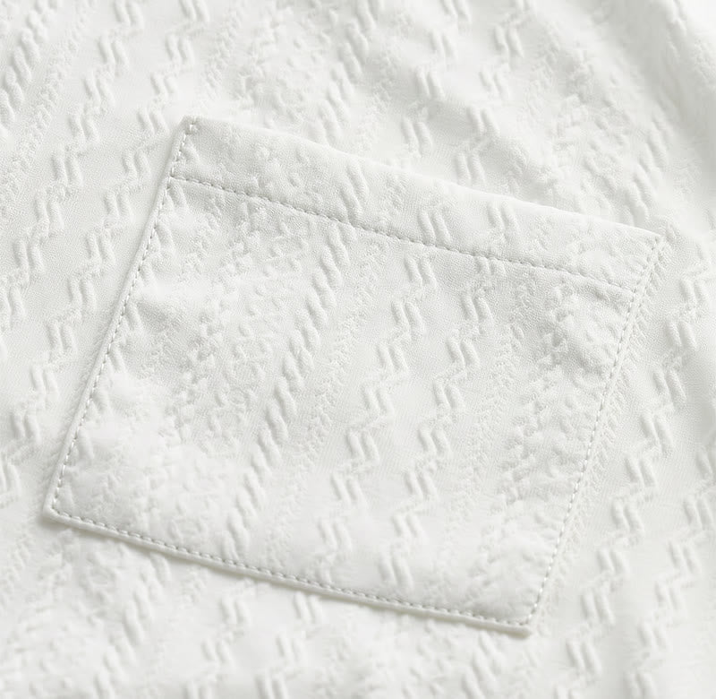 Weißes, strukturiertes Jacquard-Hemd für Resortmode - image 6