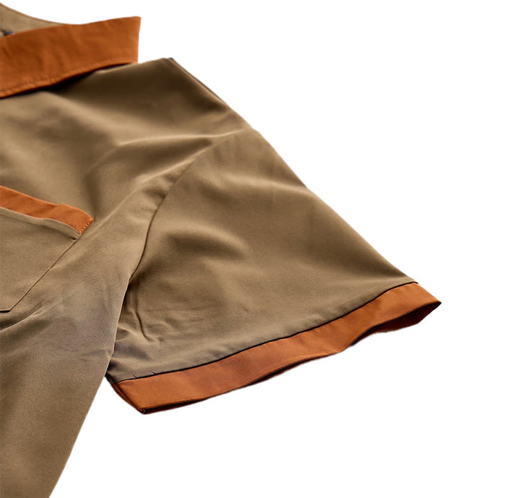 Herren-Sommerhemd im Bodybuilder-Stil mit kontrastierendem orangefarbenem Besatz - image 9