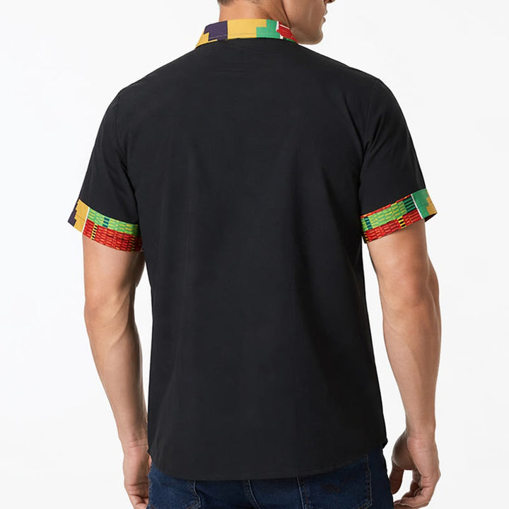 Festivalhemd für Herren mit ethnischem Patchwork-Print - image 1