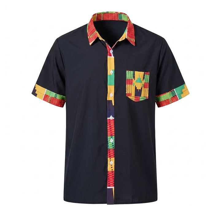 Festivalhemd für Herren mit ethnischem Patchwork-Print - image 7