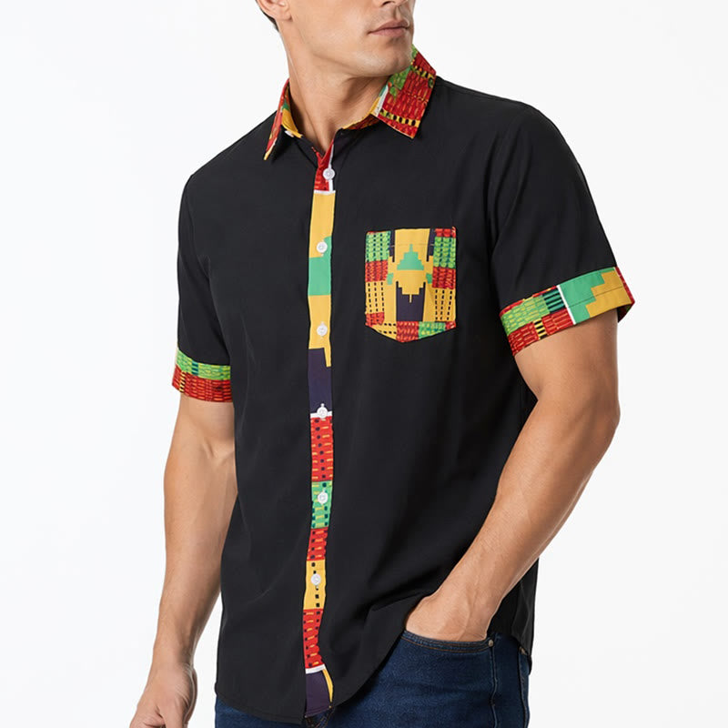 Festivalhemd für Herren mit ethnischem Patchwork-Print - image 3