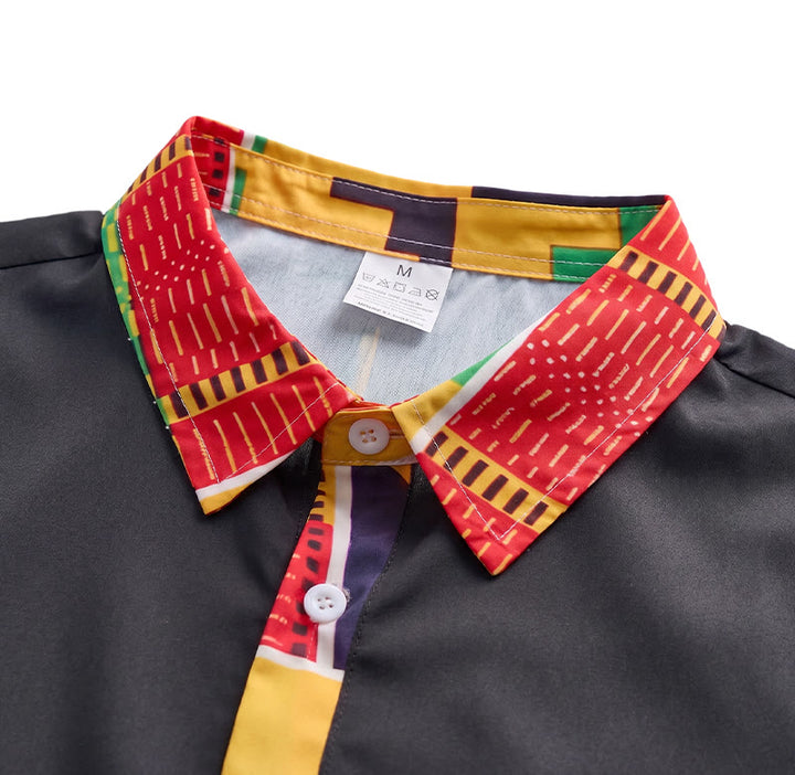 Festivalhemd für Herren mit ethnischem Patchwork-Print - image 9