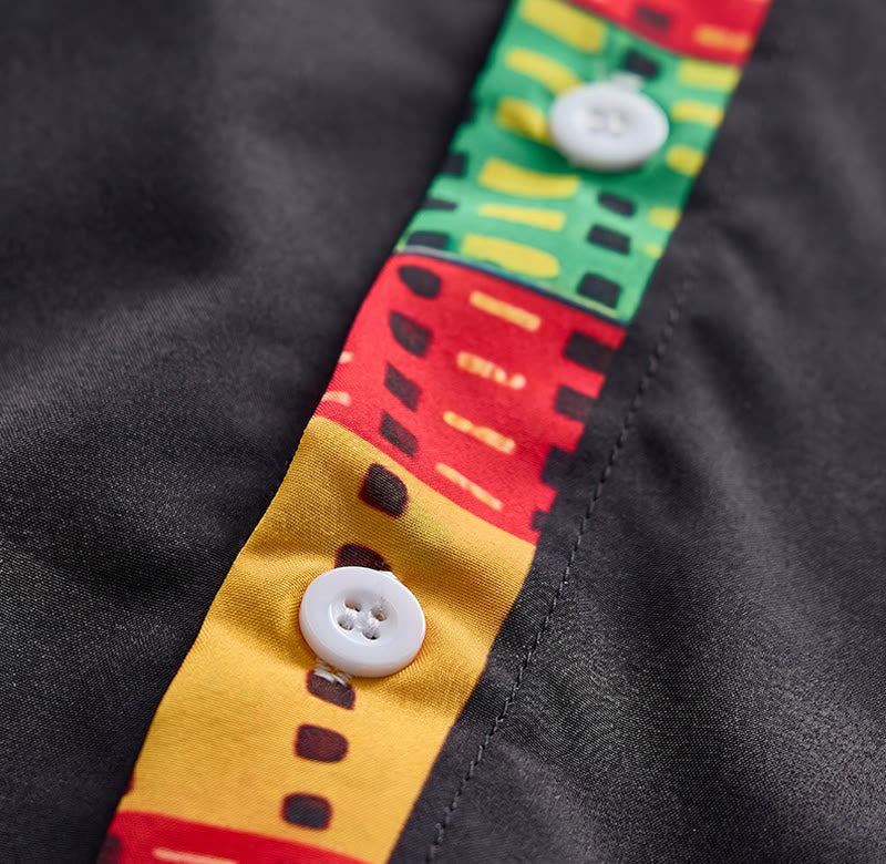 Festivalhemd für Herren mit ethnischem Patchwork-Print - image 11
