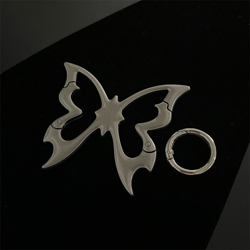 Gothic-abstrakte Metall-Schlüsselanhänger-Kollektion für Camping - Silberner Schmetterling - image 4