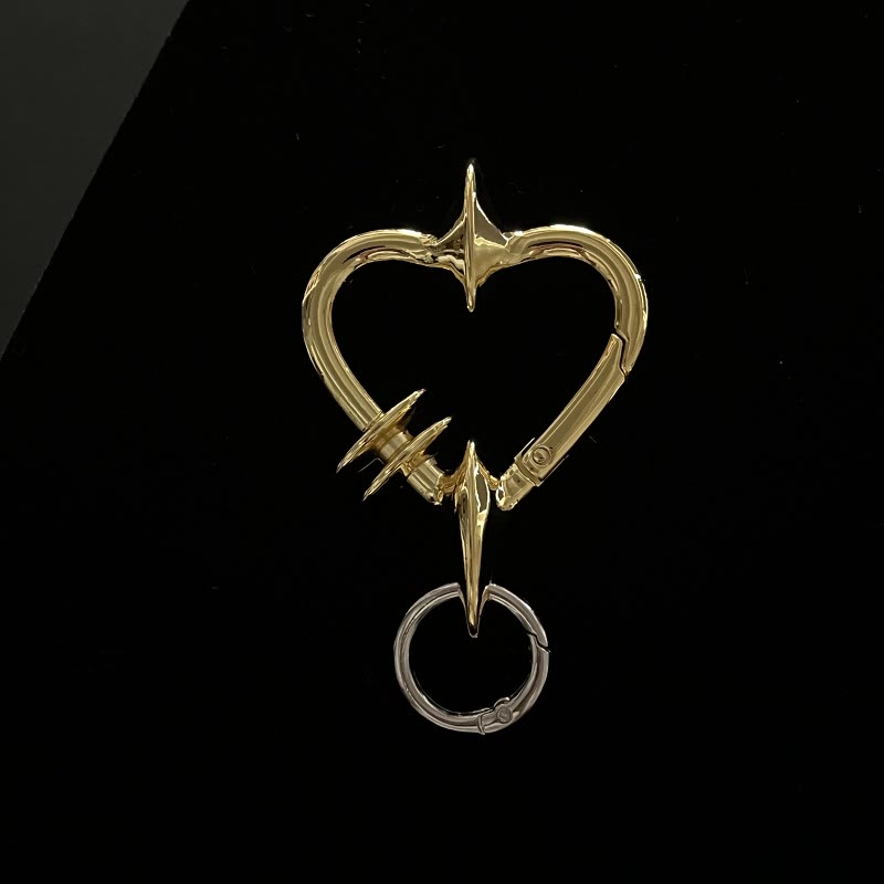 Gothic-abstrakte Metall-Schlüsselanhänger-Kollektion für Camping - Goldenes Herz - image 9