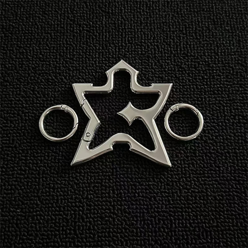 Gothic-abstrakte Metall-Schlüsselanhänger-Kollektion für Camping - Silberstern - image 0
