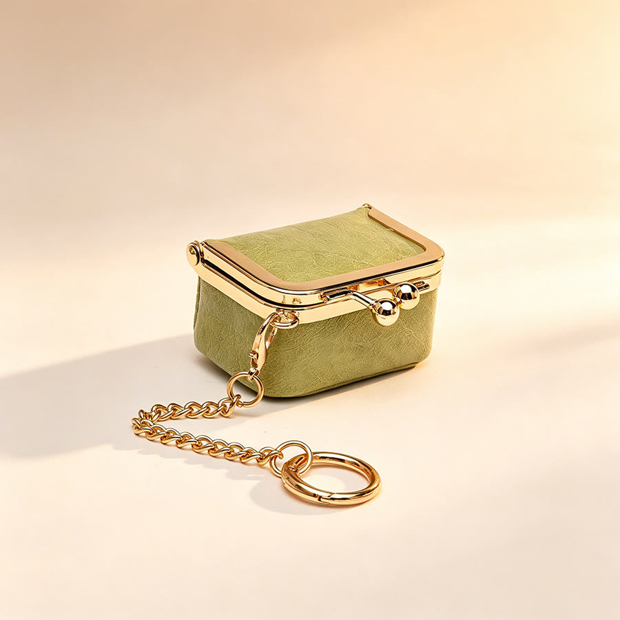 Mini-Kussrahmen-Taschenanhänger, kleiner Münzbeutel-Schlüsselanhänger - Grün - image 8