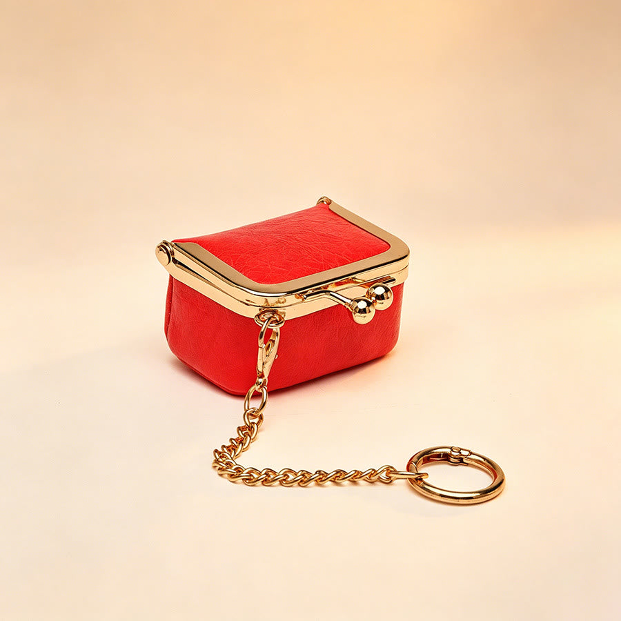 Mini-Kussrahmen-Taschenanhänger, kleiner Münzbeutel-Schlüsselanhänger - Rot - image 10