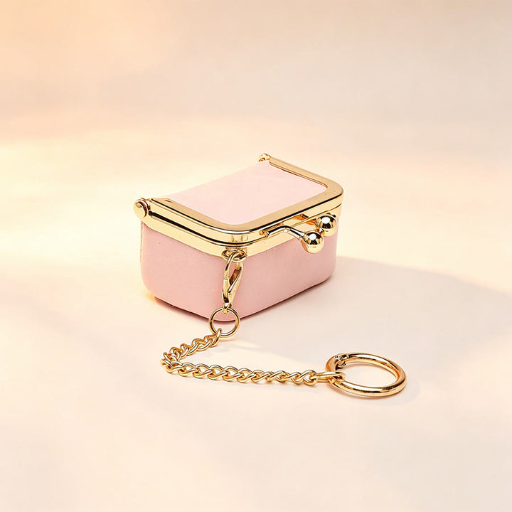 Mini-Kussrahmen-Taschenanhänger, kleiner Münzbeutel-Schlüsselanhänger - Rosa - image 3
