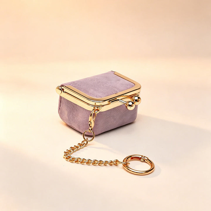 Mini-Kussrahmen-Taschenanhänger, kleiner Münzbeutel-Schlüsselanhänger - Violett - image 12