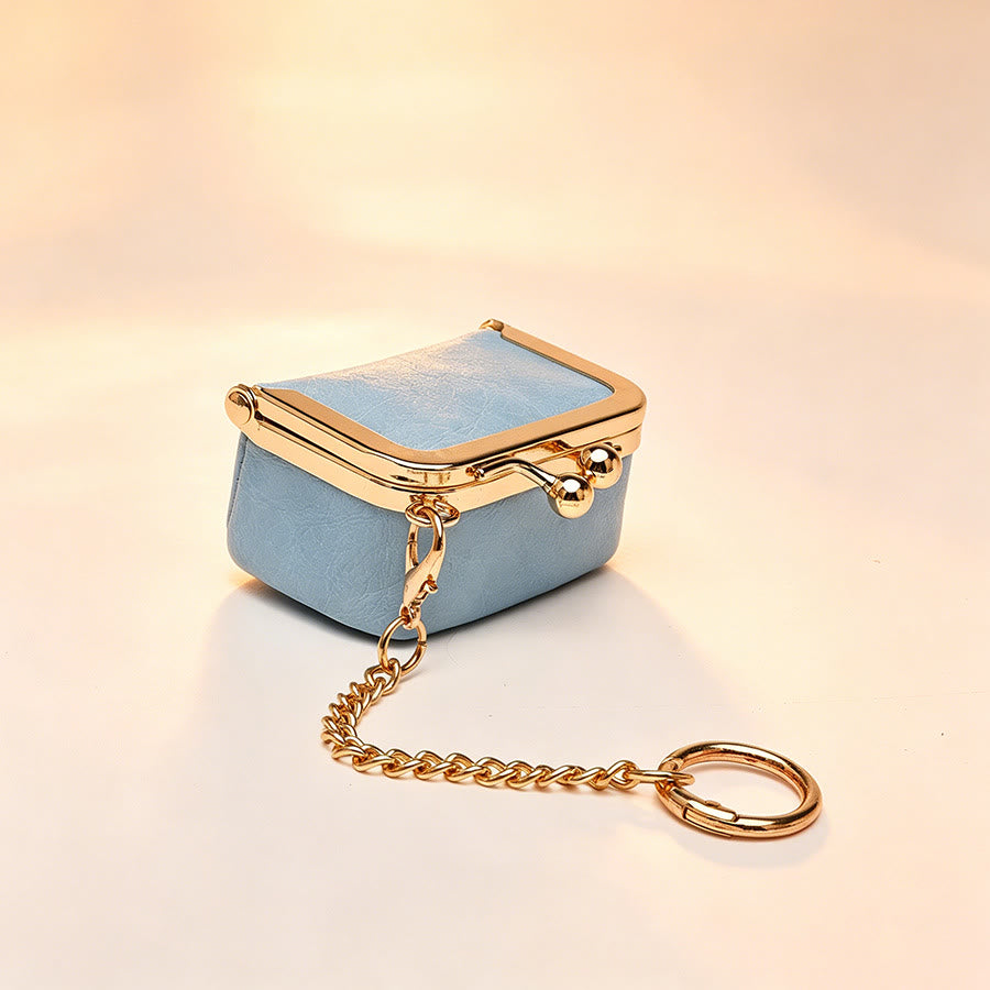 Mini-Kussrahmen-Taschenanhänger, kleiner Münzbeutel-Schlüsselanhänger - Blau - image 11