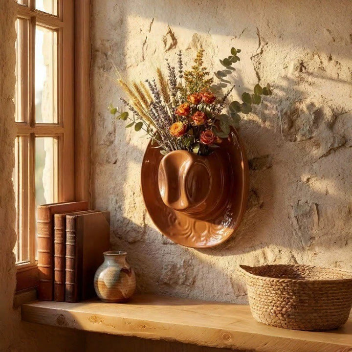 Keramik-Wandvase im Cowboyhut-Stil - image 1