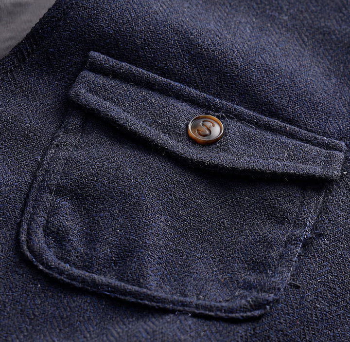 Herren-Anzugweste im amerikanischen Vintage-Stil mit Fischgrätmuster, knitterarm - image 20