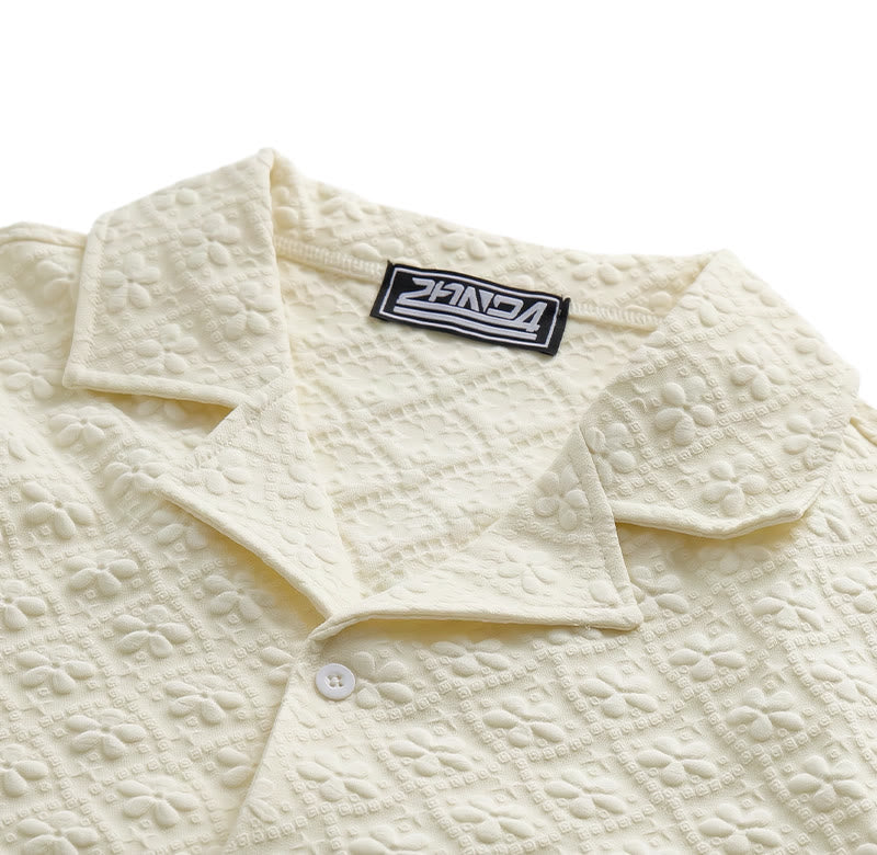 Herrenhemd aus Polyester, hell, elegant, lässig, mit kubanischem Kragen - image 6