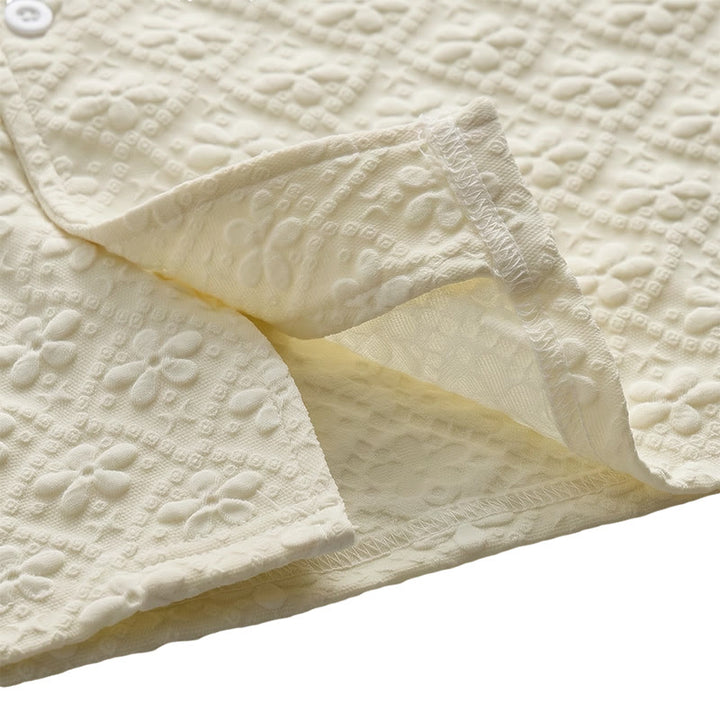 Herrenhemd aus Polyester, hell, elegant, lässig, mit kubanischem Kragen - image 10