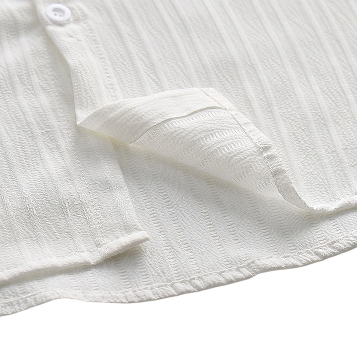 Herren-Freizeithemd aus Baumwoll-Leinen-Jacquard mit Streifenmuster - image 24