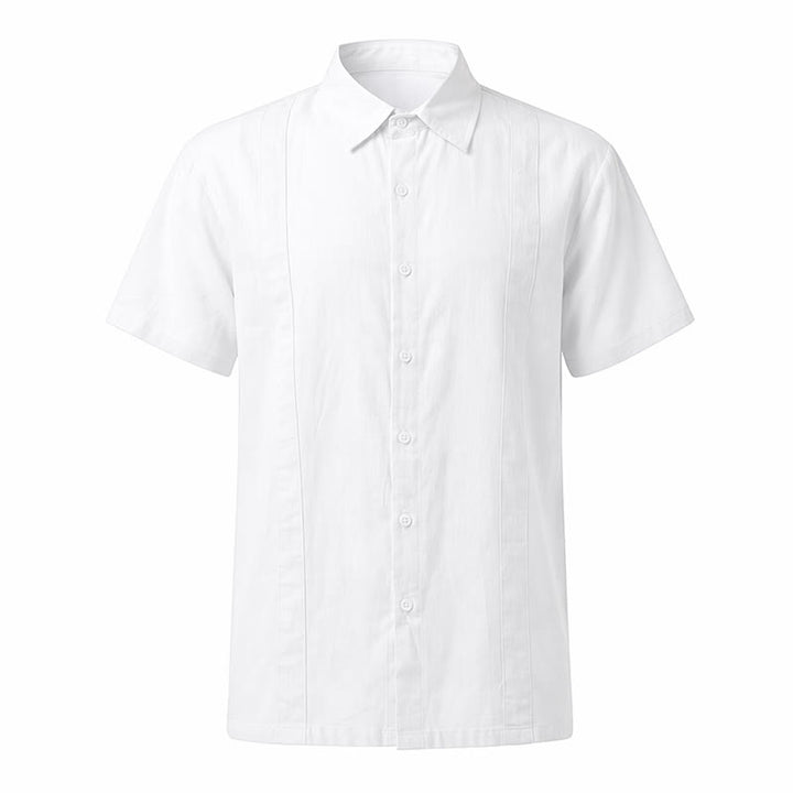 Minimalistisches, einfarbiges, atmungsaktives Sommer-Freizeithemd aus Ramie-Baumwolle für Herren - image 16
