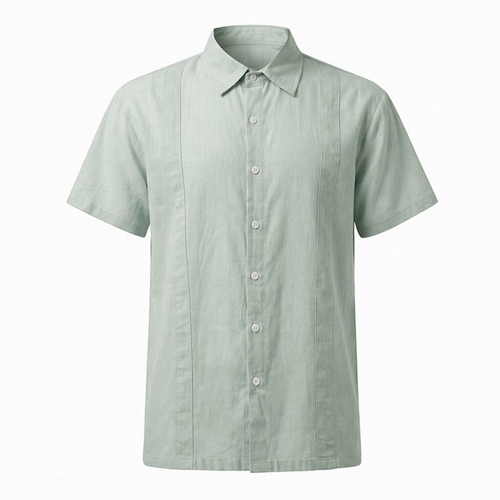 Minimalistisches, einfarbiges, atmungsaktives Sommer-Freizeithemd aus Ramie-Baumwolle für Herren - image 20