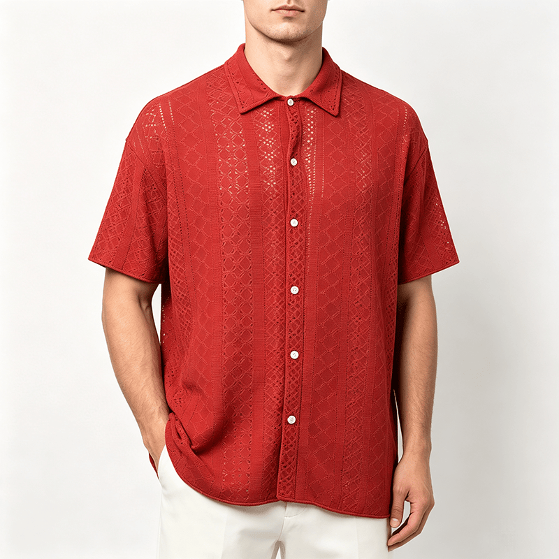 Sportliches Herren-Freizeithemd aus Jacquard-Baumwolle - image 1