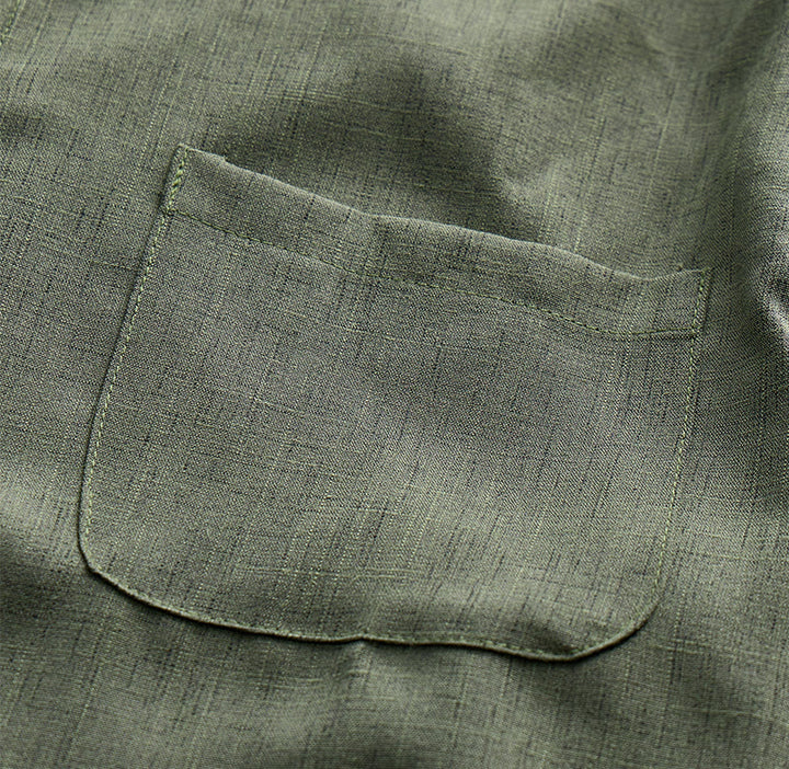 Herren-Leinenhemd mit kurzen Ärmeln und Knopfleiste - image 17