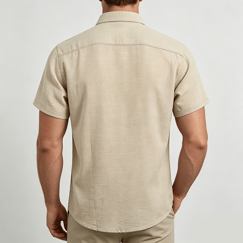 Herren-Freizeithemd mit Kontraststreifen, Innentasche und kontrastfarbenen Streifen – perfekt für den Sommer - image 3