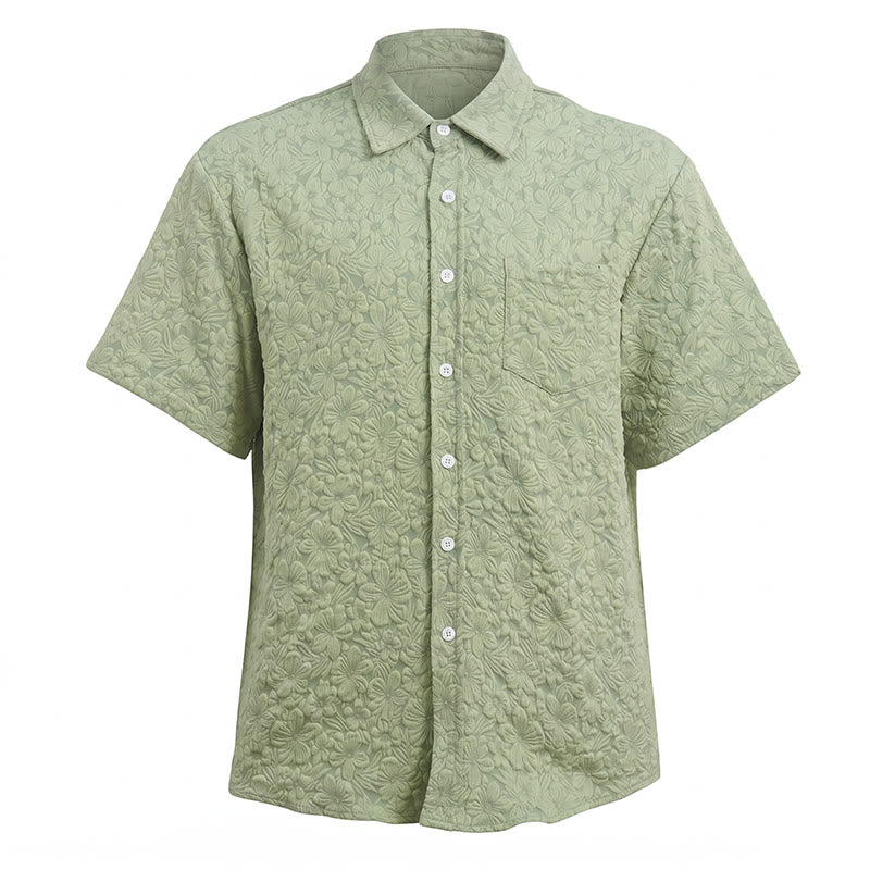 Herrenhemd aus strukturierter Baumwolle mit Blumenmuster – perfekt für Urlaub, Sommer und Alltag. - image 11