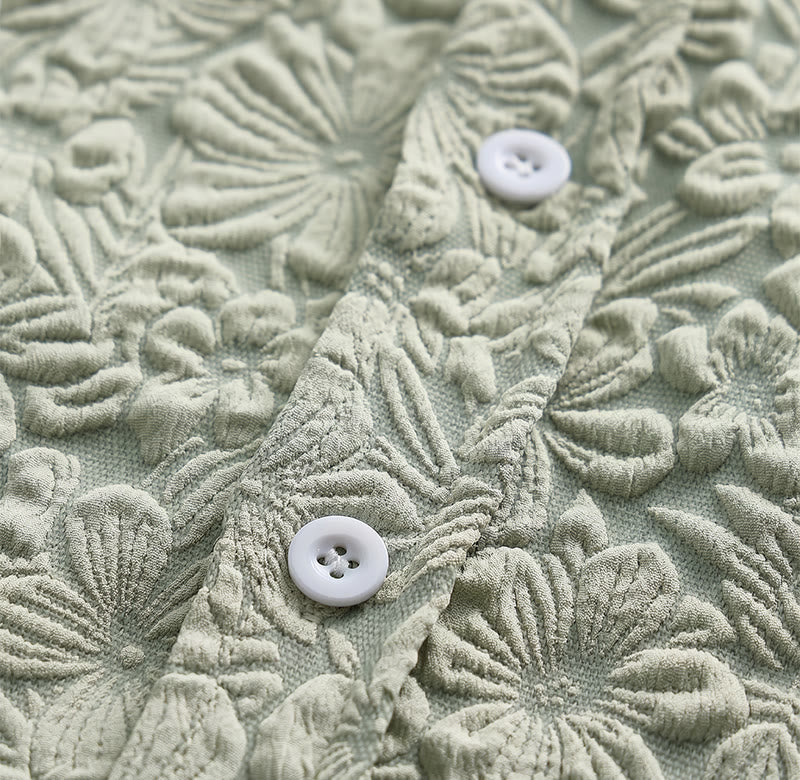 Herrenhemd aus strukturierter Baumwolle mit Blumenmuster – perfekt für Urlaub, Sommer und Alltag. - image 7