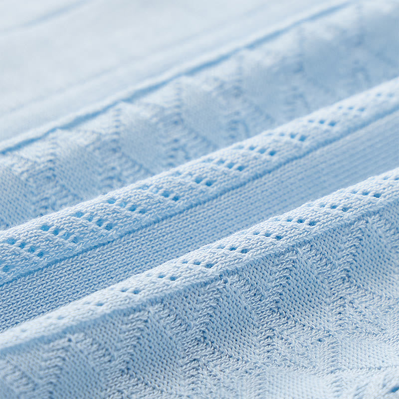 Herren-Strickhemd mit hohlem Chevron-Muster und vertikalen Streifen – lässig und cool für den Sommer - image 8