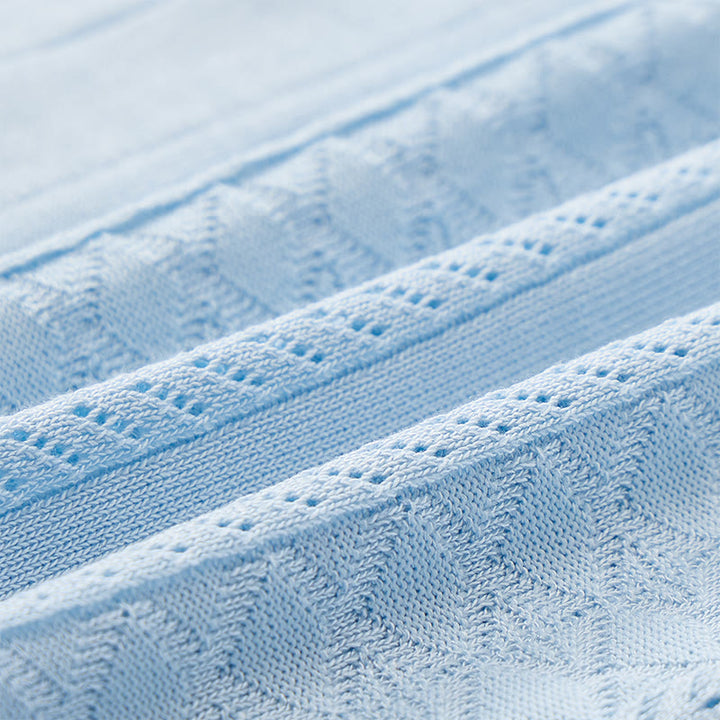 Herren-Strickhemd mit hohlem Chevron-Muster und vertikalen Streifen – lässig und cool für den Sommer - image 8