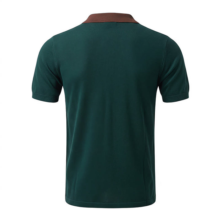 Herren-Sommerhemd mit Farbblock- und Streifenmuster, gestrickt - image 12