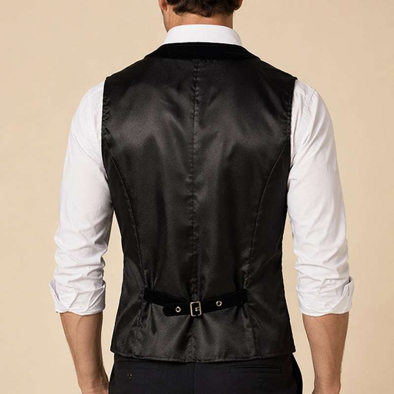 Elegante Steampunk-Anzugweste für Herren mit einem Knopf - image 2