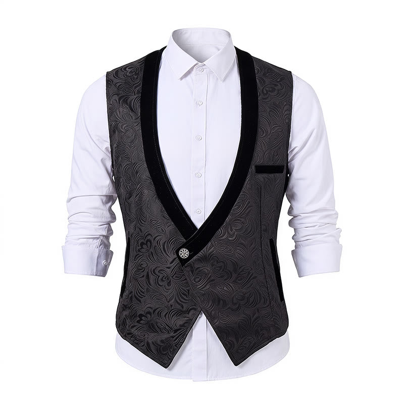 Elegante Steampunk-Anzugweste für Herren mit einem Knopf - image 9