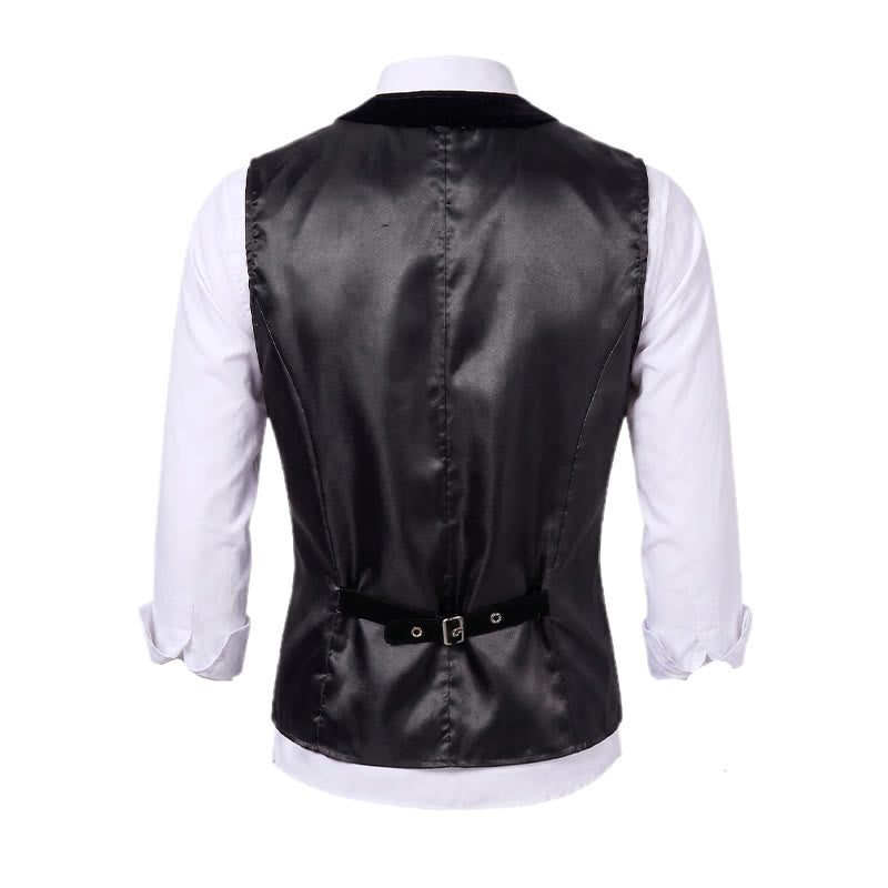 Elegante Steampunk-Anzugweste für Herren mit einem Knopf - image 10
