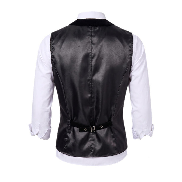 Elegante Steampunk-Anzugweste für Herren mit einem Knopf - image 10