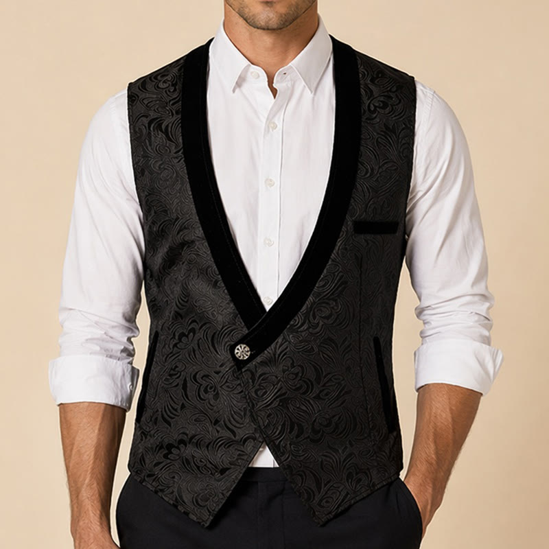 Elegante Steampunk-Anzugweste für Herren mit einem Knopf - image 1