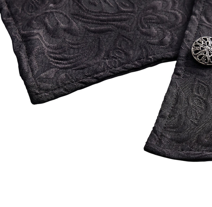 Schwarze Jacquard-Smokingweste für Herren, zweireihig. - image 8