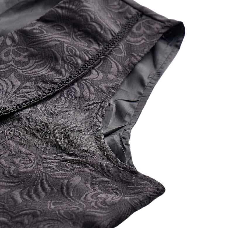 Schwarze Jacquard-Smokingweste für Herren, zweireihig. - image 7
