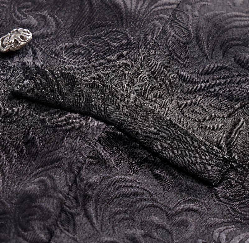 Schwarze Jacquard-Smokingweste für Herren, zweireihig. - image 6