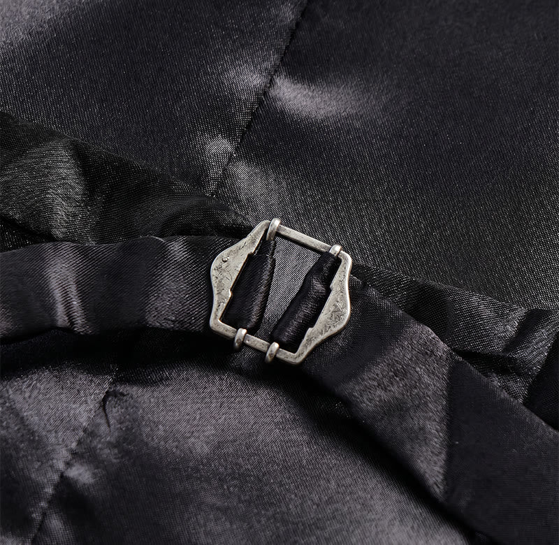 Schwarze Jacquard-Smokingweste für Herren, zweireihig. - image 9