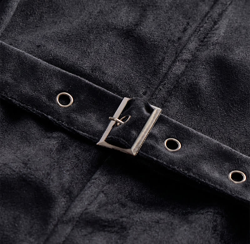 Viktorianische Herren-Steampunk-Anzugweste in Schwarz und Burgunderrot - image 6