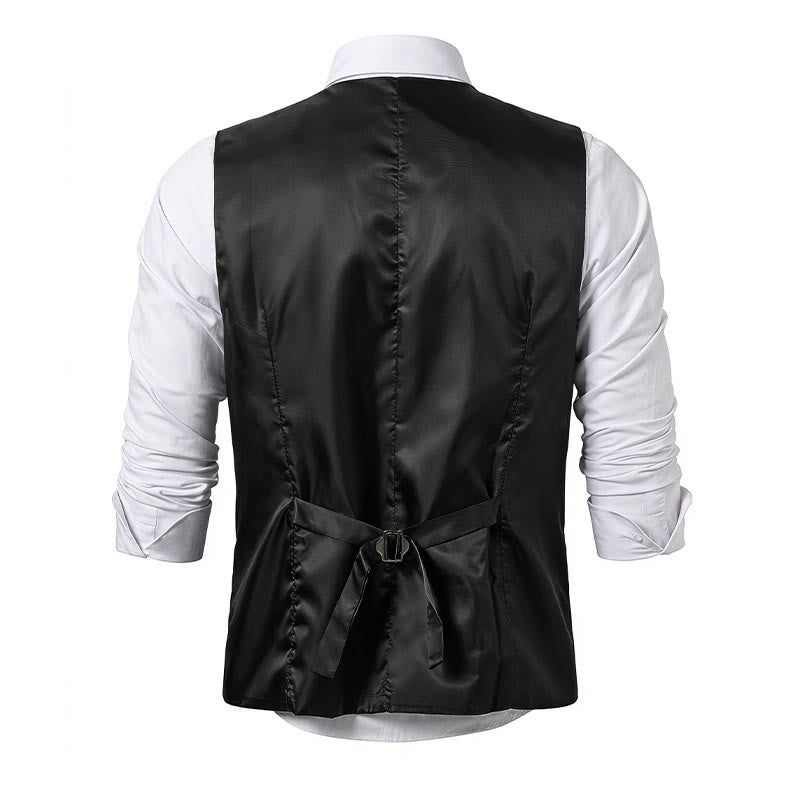 Herren-Anzugweste im Retro-Stil mit Nadelstreifen und Rosenreverskette - image 12