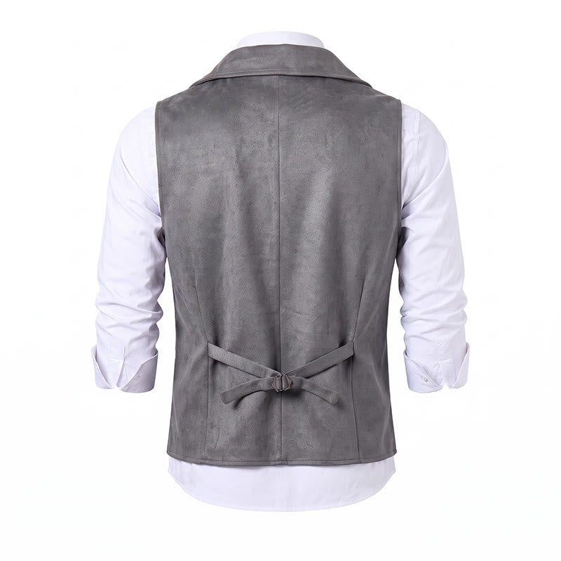 Retro-Anzugweste für Herren mit zweireihiger Knopfleiste und bronzefarbener Kette - image 16