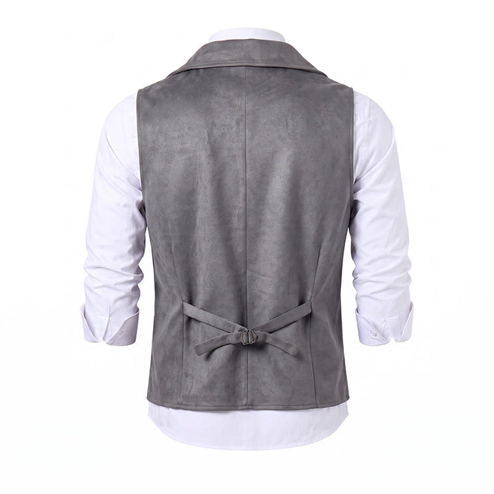 Retro-Anzugweste für Herren mit zweireihiger Knopfleiste und bronzefarbener Kette - image 16