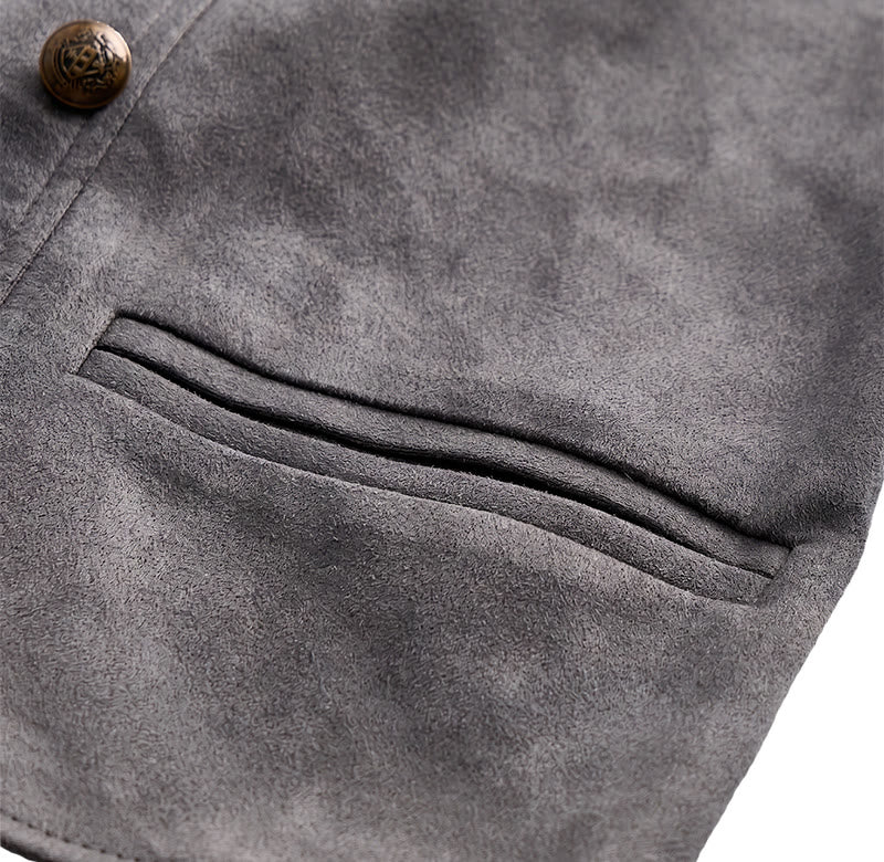 Retro-Anzugweste für Herren mit zweireihiger Knopfleiste und bronzefarbener Kette - image 12