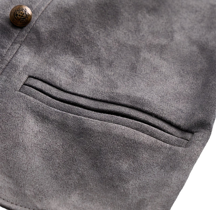 Retro-Anzugweste für Herren mit zweireihiger Knopfleiste und bronzefarbener Kette - image 12